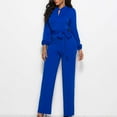 thumbnail image 1 of WXLWZYWL Women's Formal Plus Size Elegant Jumpsuit Dressy - Long Chiffon Sleeves, Wide-Leg Design, Perfect for Evening & Office Wear Jumpsuits V Neck Long Sleeve Pants Romper, 1 of 4