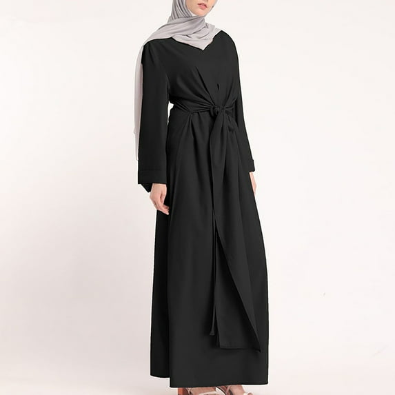 WXLWZYWL Women's Muslim Dresses Abaya Islamic Dubai Prayer Dress Robe Long Cardigan Maxi Dress