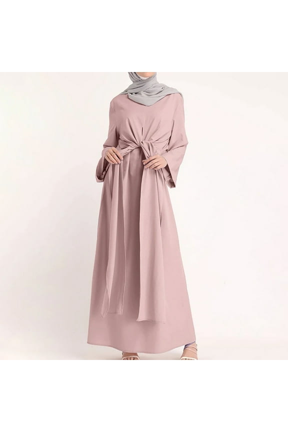 Women's Muslim Dresses Abaya Islamic Dubai Prayer Dress Robe Long Cardigan Maxi Dress