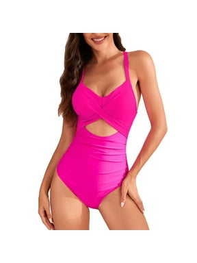 Swimsuit For All Wantdo Women's Modest Plus Size Swimdress, One