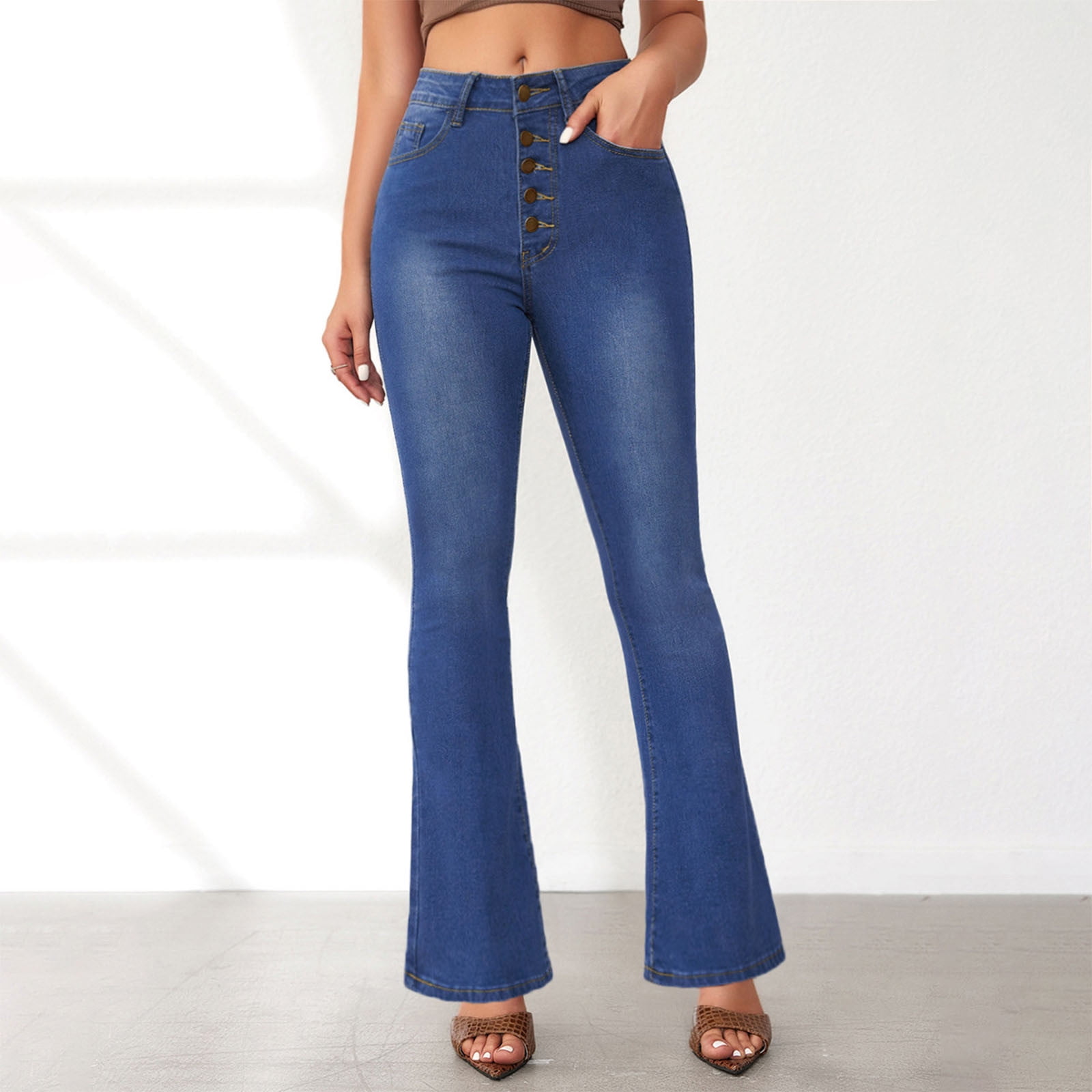 SOHO GLAM Super High Waisted Stretchy Denim Bell Bottom Jeans - Loose Fit Flare Jeans For Women (S-XL) - View #11