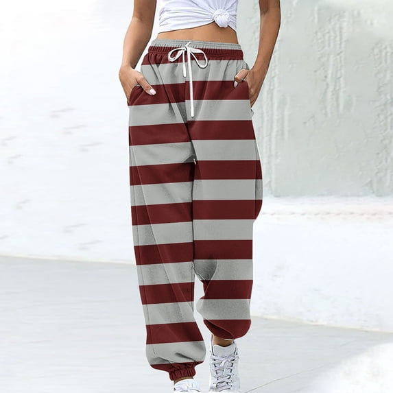 WXLWZYWL Women's Sweatpants Joggers Elastic High Waisted Drawstring Cinch Bottom Sweatpants Baggy Casual Trouser with Pockets