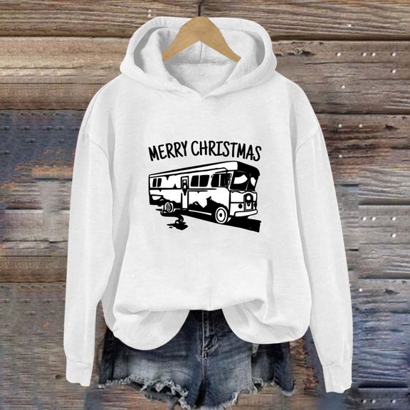 WXLWZYWL Women's Ugly Christmas Sweatshirt Crewneck Funny Graphic Printed Buffalo Plaid Reindeer Shirts Xmas Pullover Top