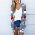 thumbnail image 1 of WXLWZYWL Womens Cardigans Fall Long Sleeve Open Front Sweaters Snowflake Xmas Tree Pumpkin Graphic Cardigan Lightweight Coat with Pocket, 1 of 5
