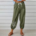 thumbnail image 1 of WXLWZYWL Womens Casual Pants Wide Leg Baggy Tapered Capri Drawstring Elastic Waist Ankle Trousers with Pockets, 1 of 4