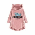 thumbnail image 1 of WXLWZYWL Womens Christmas Hoodies Fleece Cute Cat Ear Hooded Loose Sweatshirt Xmas Graphics Printed Fuzzy Warm Long Hoody Jumper Button Down Pullover Fall Winter Coats, 1 of 2