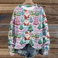 thumbnail image 1 of WXLWZYWL Womens Christmas Sweatshirts Cute Xmas Ugly 3D Graphic Print Sweaters Oversized Long Sleeve Round Neck Pullover Tops, 1 of 5