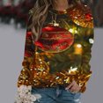 thumbnail image 1 of WXLWZYWL Womens Christmas Sweatshirts Cute Xmas Ugly 3D Graphic Print Sweaters Oversized Long Sleeve Round Neck Pullover Tops, 1 of 4