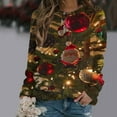 thumbnail image 1 of WXLWZYWL Womens Christmas Sweatshirts Cute Xmas Ugly 3D Graphic Print Sweaters Oversized Long Sleeve Round Neck Pullover Tops, 1 of 4