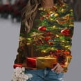 thumbnail image 1 of WXLWZYWL Womens Christmas Sweatshirts Cute Xmas Ugly 3D Graphic Print Sweaters Oversized Long Sleeve Round Neck Pullover Tops, 1 of 4