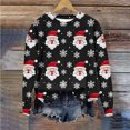thumbnail image 1 of WXLWZYWL Womens Christmas Sweatshirts Cute Xmas Ugly 3D Graphic Print Sweaters Oversized Long Sleeve Round Neck Pullover Tops, 1 of 4
