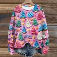 thumbnail image 1 of WXLWZYWL Womens Christmas Sweatshirts Cute Xmas Ugly 3D Graphic Print Sweaters Oversized Long Sleeve Round Neck Pullover Tops, 1 of 5