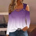 thumbnail image 1 of WXLWZYWL Womens Cold Shoulder Tops and Blouses, Long Sleeve Shirts Criss Cross Scoop Neck Tops Fall Clohtes 2024 Trendy, 1 of 5