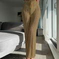 thumbnail image 1 of WXLWZYWL Womens Crochet Cover Up Pants Sheer Mesh High Waist Casual Knit Summer Swimsuit Coverup Beach Pants, 1 of 4