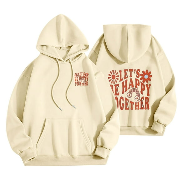 WXLWZYWL Womens Fall Tops Casual Y2K Slogan Hoodie Good Things Are Coming Sweatshirts Oversized Drop Shoulder Fleece Pullover Tops with Pockets