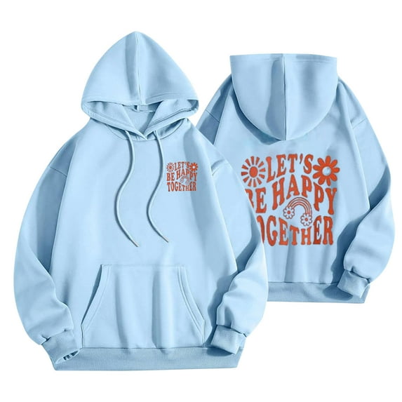 WXLWZYWL Womens Fall Tops Casual Y2K Slogan Hoodie Good Things Are Coming Sweatshirts Oversized Drop Shoulder Fleece Pullover Tops with Pockets