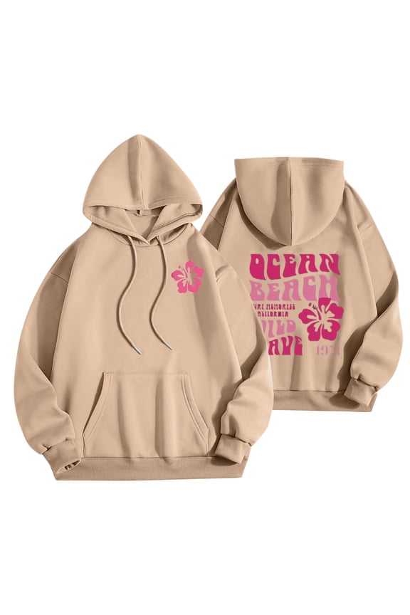 Womens Fall Tops Casual Y2K Slogan Hoodie Good Things Are Coming Sweatshirts Oversized Drop Shoulder Fleece Pullover Tops with Pockets