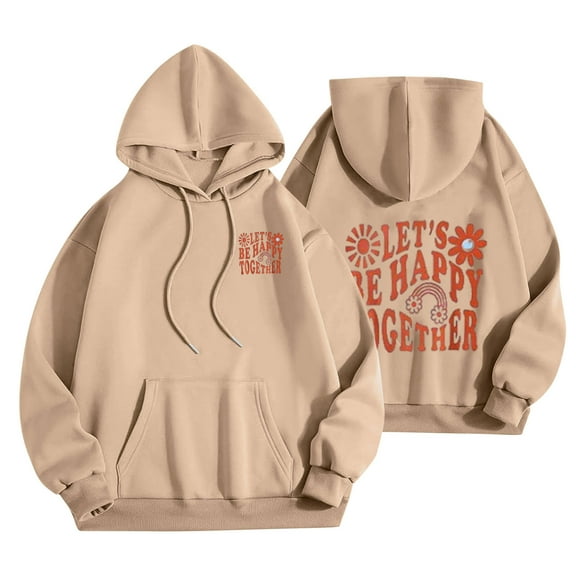 WXLWZYWL Womens Fall Tops Casual Y2K Slogan Hoodie Good Things Are Coming Sweatshirts Oversized Drop Shoulder Fleece Pullover Tops with Pockets