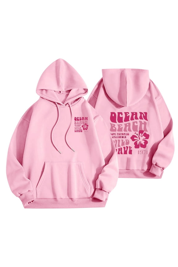 Womens Fall Tops Casual Y2K Slogan Hoodie Good Things Are Coming Sweatshirts Oversized Drop Shoulder Fleece Pullover Tops with Pockets