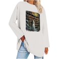 thumbnail image 1 of WXLWZYWL Womens Fall Tops Womens Halloween Cute Ghost Reading Books Shirts Oversized Fall Vintage Funny Graphic Tee Long Sleeve Crewneck Top, 1 of 3