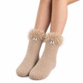 thumbnail image 1 of WXLWZYWL Womens Fuzzy Crew Socks, Cute Novelty Monster Socks, Warm Cozy Winter Sleep Socks for Girls Teens, 1 of 5