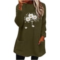 thumbnail image 1 of WXLWZYWL Womens Fuzzy Fleece Pullover Sweatshirt Long Sleeve Crew Neck Loose Fit Tunic Tops with Pockets Fall Winter Warm Tops, 1 of 6