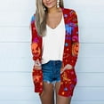 thumbnail image 1 of WXLWZYWL Womens Halloween Cardigan Plus Size Open Front Lightweight Pumkin Bat Spide Web Ghost Witch Print Blouse Cute Spooky Pattern Cardigans, 1 of 6