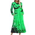 thumbnail image 1 of WXLWZYWL Womens Halloween Dress Plus Size Womens Dresses Fall 2024 Floral Printed Long Dress Long Sleeve Round Neck Sundress, 1 of 4