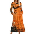thumbnail image 1 of WXLWZYWL Womens Halloween Dress Plus Size Womens Dresses Fall 2024 Floral Printed Long Dress Long Sleeve Round Neck Sundress, 1 of 4