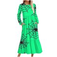 thumbnail image 1 of WXLWZYWL Womens Halloween Dress Plus Size Womens Dresses Fall 2024 Floral Printed Long Dress Long Sleeve Round Neck Sundress, 1 of 4
