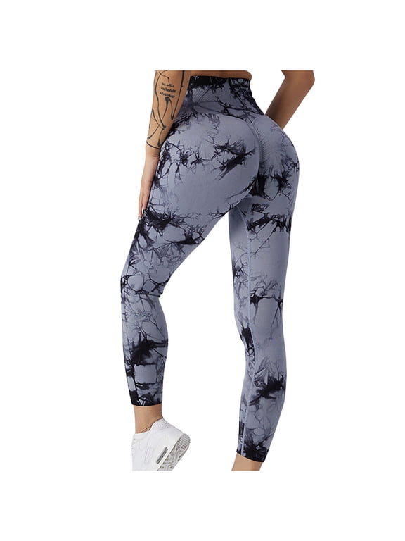 Womens High Waist Yoga Pants Cutout Ripped Tummy Control Seamless Workout Running Yoga Skinny Leggings Scrunch Butt Lifting Gym Leggings