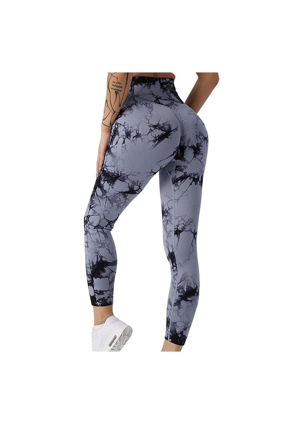 Womens High Waist Yoga Pants Cutout Ripped Tummy Control Seamless Workout Running Yoga Skinny Leggings Scrunch Butt Lifting Gym Leggings