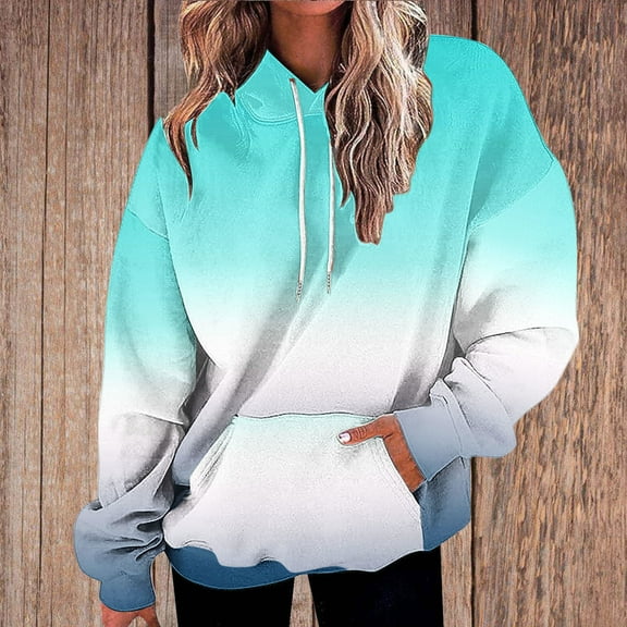 WXLWZYWL Womens Hoodies Neon Print Oversized Sweatshirt Drawstring Hooded Sweatshirt Trendy Oversized Sweater Fall Clothes
