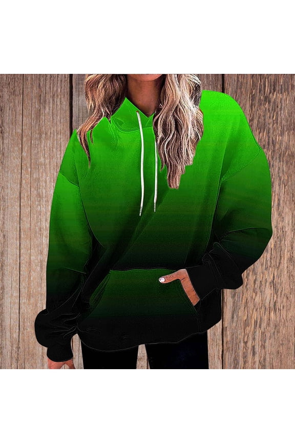 Womens Hoodies Neon Print Oversized Sweatshirt Drawstring Hooded Sweatshirt Trendy Oversized Sweater Fall Clothes