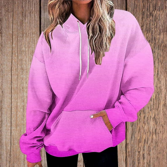 WXLWZYWL Womens Hoodies Neon Print Oversized Sweatshirt Drawstring Hooded Sweatshirt Trendy Oversized Sweater Fall Clothes