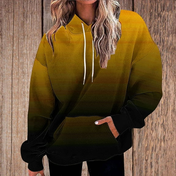 WXLWZYWL Womens Hoodies Neon Print Oversized Sweatshirt Drawstring Hooded Sweatshirt Trendy Oversized Sweater Fall Clothes