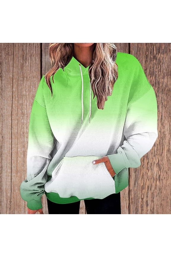 Womens Hoodies Neon Print Oversized Sweatshirt Drawstring Hooded Sweatshirt Trendy Oversized Sweater Fall Clothes