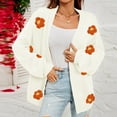thumbnail image 1 of WXLWZYWL Womens Open Front Cardigan Sweaters Floral Cropped Cardigan Knit 2024 Fall Trendy Sweaters, 1 of 6