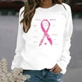thumbnail image 1 of WXLWZYWL Womens Pink Long Sleeve Crewneck Pullover Tops Breast Cancer Awareness Sweatshirt Fleece Fall Warm Sweatshirts, 1 of 4