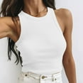 thumbnail image 1 of WXLWZYWL Womens Plain Tank Tops Fashion Sleeveless Crew Neck T-Shirt with Buttons Summer Loose Comfort Womens Vest, 1 of 6
