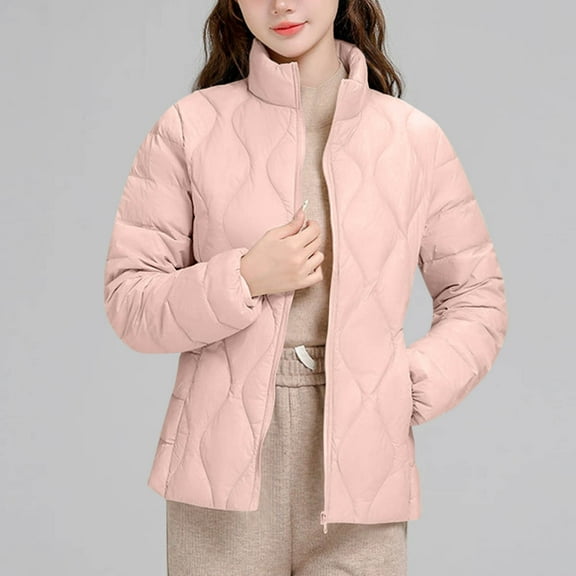 WXLWZYWL Womens Plus Size Lightweight Puffer Jacket Coats Warm Casual Fashion Long Sleeve Jackets