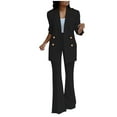 thumbnail image 1 of WXLWZYWL Womens Suits Blazer and Pants Long Sleeve Solid Suit Pants Casual Elegant Business Suit Sets Black, 1 of 6