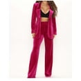 thumbnail image 1 of WXLWZYWL Womens Suits Blazer and Pants Solid Color Long Sleeved Gold Velvet Suit Jacket Suit Pants Suit Suit Suit Wine, 1 of 3