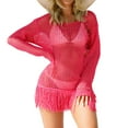 thumbnail image 1 of WXLWZYWL Womens Swimsuit Coverup Crochet Swim Cover ups Tassel hem Swimwear 2026 Summer Beach Dress Vacation Outfits, 1 of 6