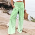 thumbnail image 1 of WXLWZYWL Womens Trousers Wide Leg High Waist Loose Fit Trousers Pants for Women Linen High Cut Summer Fall Trousers Pants 2024, 1 of 5