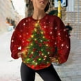 thumbnail image 1 of WXLWZYWL Womens Ugly Christmas Sweater Funny Sweatshirts Holiday 3D Print Trendy Cute Long Sleeve Pullover 2024 Loose Christmas Sweaters Pullover, 1 of 6