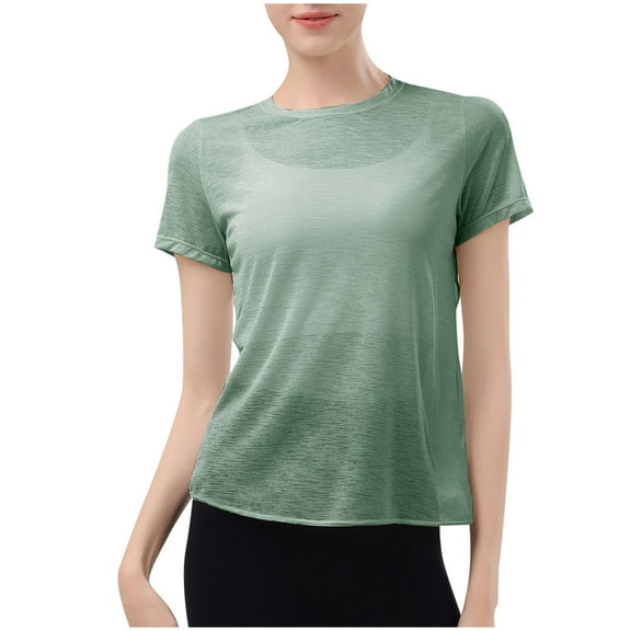 WXLWZYWL Workout Shirts for Women Short Sleeve Shirts Cross Back Yoga Tops Lightwieght Quick Dry Running Tees