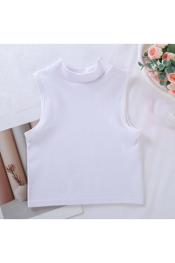 Yoga Sports Tops for Women Summer Plain Sleeveless High-Neck Threaded Yoga Sports Tank Top Quick-Dry Versatile Running Vest