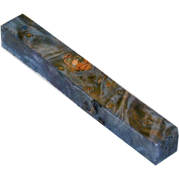 WXST05 Stabilized Maple Burl Pen Blank, 3/4" x 3/4" x 5" (Blue)