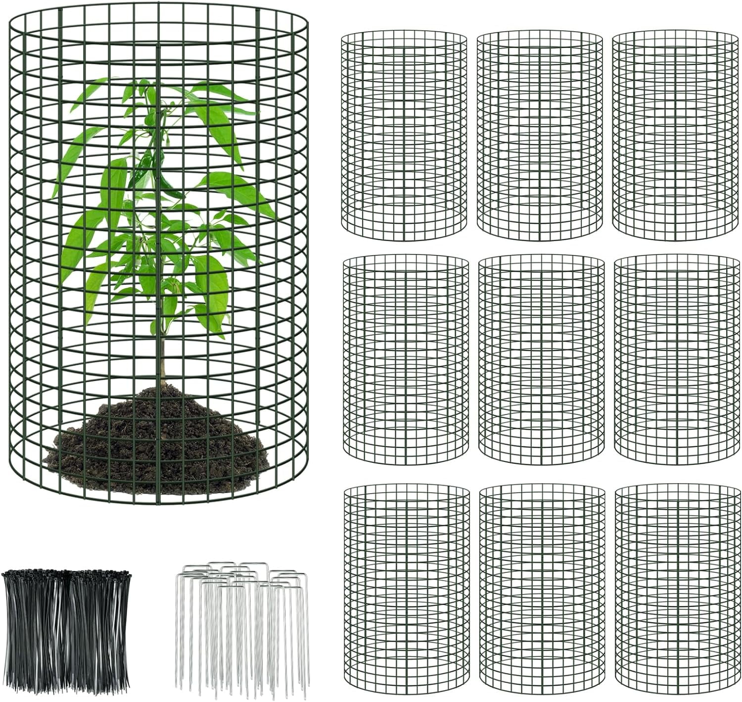 WXZ 24" x 12" Large Wire Plant Protector, Wire Plant Cage, Mesh Plant